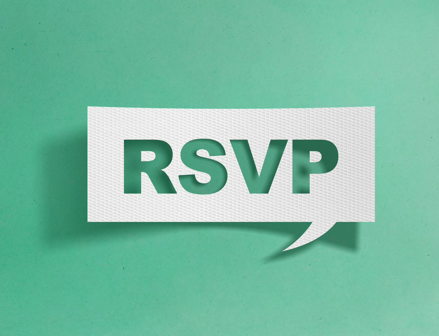 Speech bubble with rsvp message